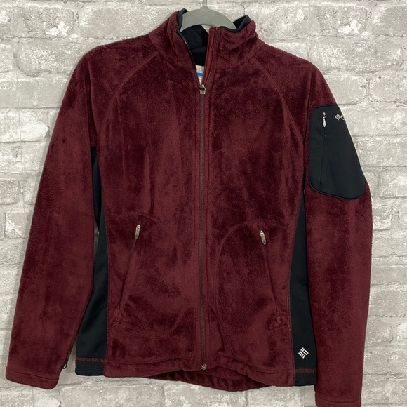 Columbia Burgundy Fleece Zip up Jacket - Picture 1 of 6